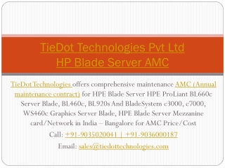 HP Blade Server AMC Price/Cost | Comprehensive Maintenance (AMC) Vendor