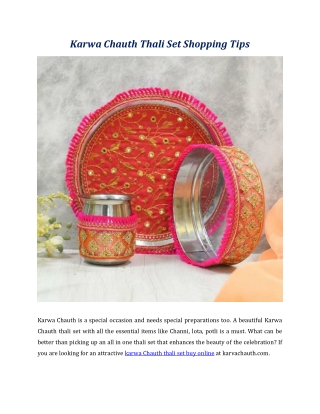 Karwa Chauth Thali Set Shopping Tips