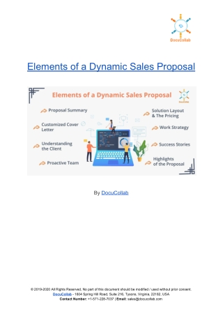 Elements of a Dynamic Sales Proposal