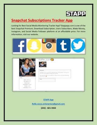 Snapchat Subscriptions Tracker App