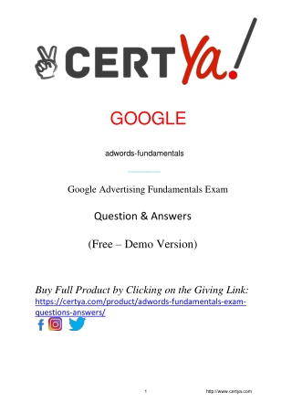 adwords-fundamentals Exam Demo Questions and Answers