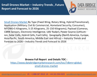 Small Drones Market – Industry Trends , Future Report and Forecast to 2026