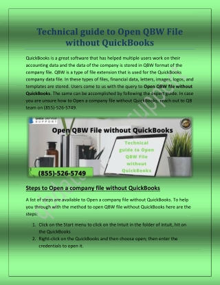 Technical guide to Open QBW File without QuickBooks