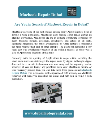 Are You in Search of Macbook Repair in Dubai?