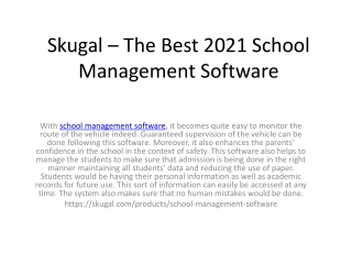 Skugal – The Best 2021 School Management Software