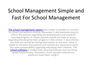 School Management Simple and Fast For School Management