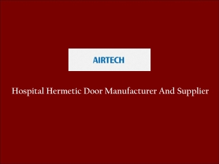 Hermetic Door Manufacturer