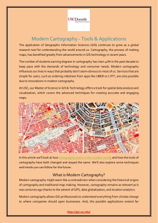 Modern Cartography - Tools & Applications