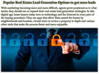 Popular Real Estate Lead Generation Options to get more leads