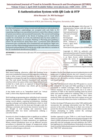 E Authentication System with QR Code and OTP