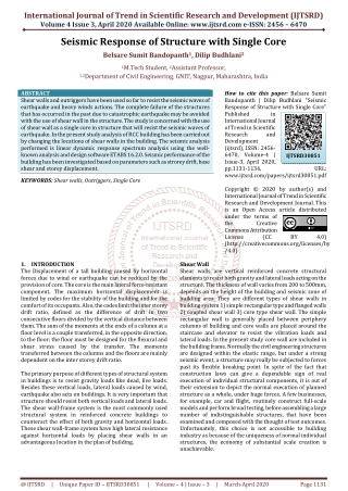 Seismic Response of Structure with Single Core