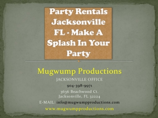 Party Rentals Jacksonville FL - Make A Splash In Your Party