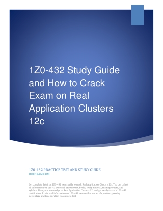 1Z0-432 Study Guide and How to Crack Exam on Real Application Clusters 12c