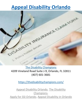 Appeal Disability Orlando