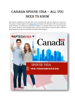 Canada Spouse Visa – All You Need to Know