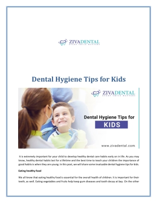 Dental Hygiene Tips for Kids