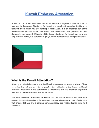 Kuwait Embassy Attestation