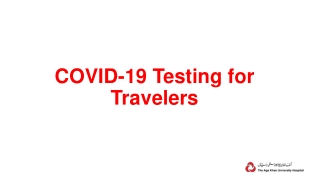 COVID-19 Testing for Travellers