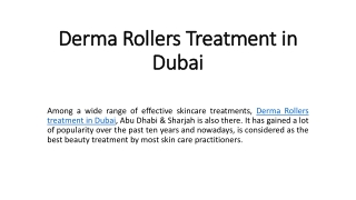 Derma Rollers Treatment in Dubai