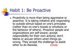 Habit 1: Be Proactive