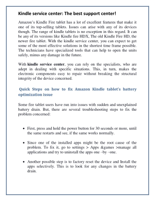 Kindle service center: The best support center!