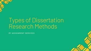 Types of Dissertation Research Methods