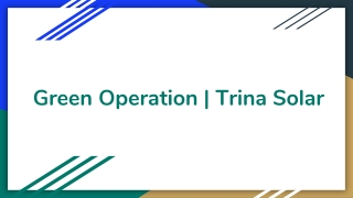 Green Operation丨Trina solar