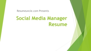 Social Media Manager Resume