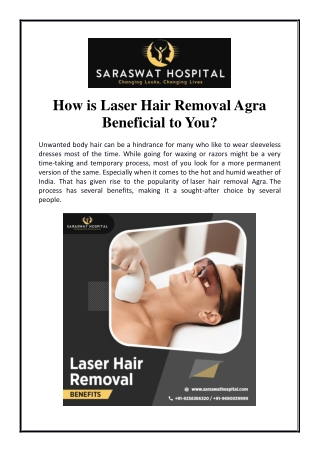 How is Laser Hair Removal Agra Beneficial to You?