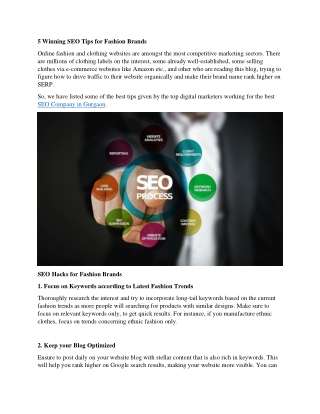5 Winning SEO Tips for Fashion Brands