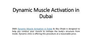 Dynamic Muscle Activation in Dubai