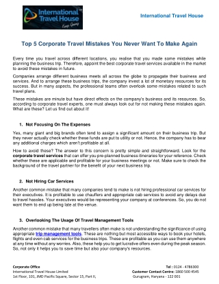 Top 5 Corporate Travel Mistakes You Never Want To Make Again