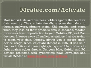 Mcafee.com/activate