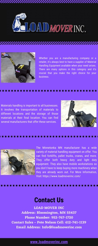 Material Handling Equipment Manufacturer Bloomington MN