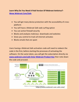 Learn Why Do You Need A Paid Version Of Webroot Antivirus?- Www.Webroot.Com/Safe