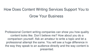 How Does Content Writing Services Support You to Grow Your Business | Content Writing US