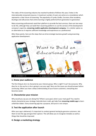 Steps to create best e learning mobile application