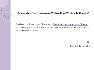 Do You Want To Troubleshoot Webmail Not Working In Chrome?