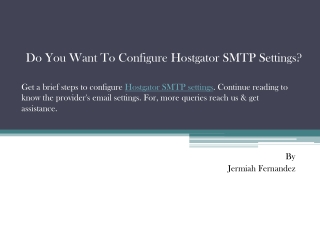 Do You Want To Configure Hostgator SMTP Settings?