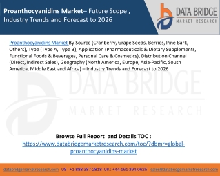 Proanthocyanidins Market– Future Scope , Industry Trends and Forecast to 2026