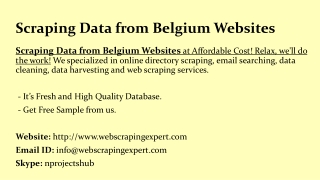 Scraping Data from Belgium Websites