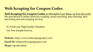 Web Scraping for Coupon Codes