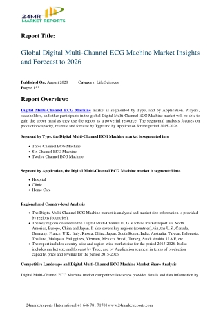 Digital Multi-Channel ECG Machine Market Insights and Forecast to 2026