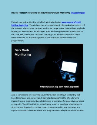 How To Protect Your Online Identity With Dark Web Monitoring-Avg.com/retail