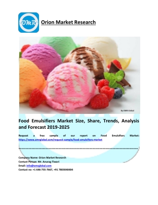 Food Emulsifiers Market Research and Forecast 2019-2025