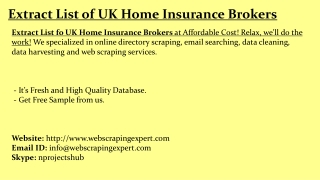 Extract List fo UK Home Insurance Brokers