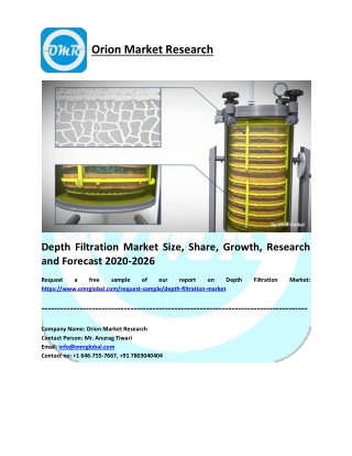 Depth Filtration Market Research and Forecast 2020-2026