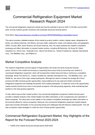 Commercial Refrigeration Equipment Market Growth 2024