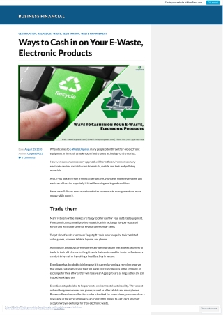 Ways to Cash in on Your E-Waste, Electronic Products