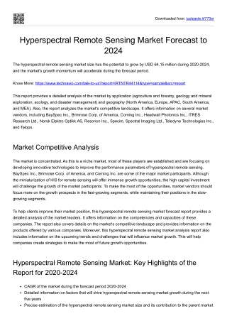 Hyperspectral Remote Sensing Market Analysis Report 2024